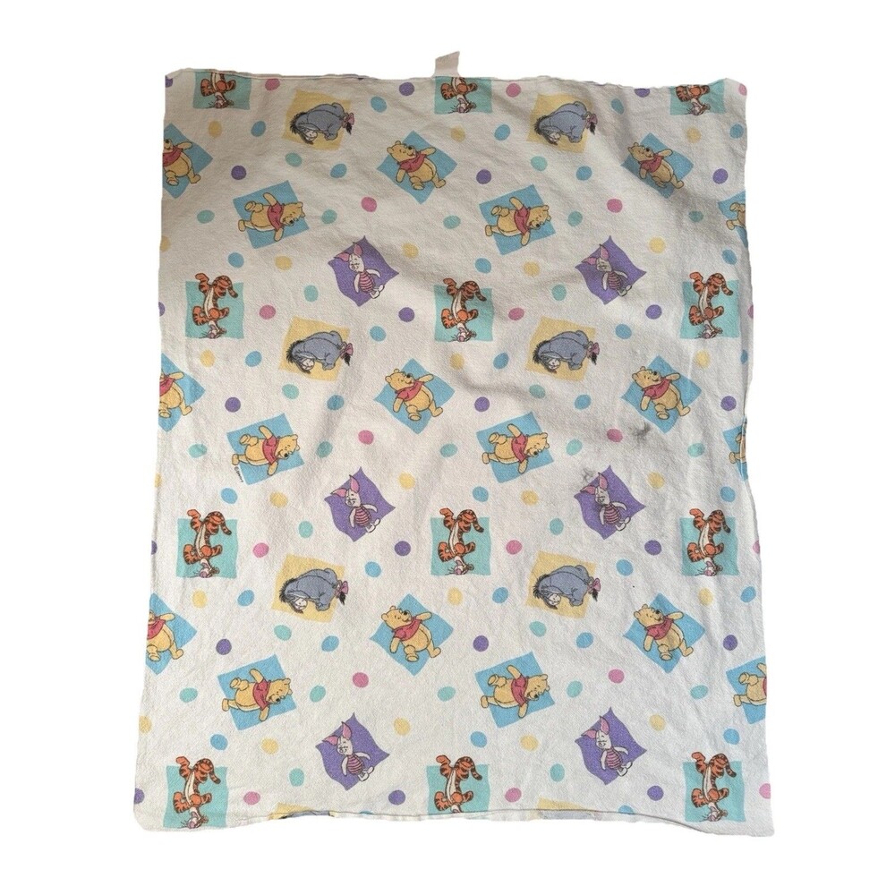 Vintage Disney Winnie the Pooh & Friends Baby Receiving Blanket Tigger Eeyore